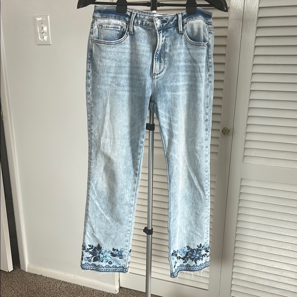 Driftwood Colette Women's Light Blue Embroidered Jeans